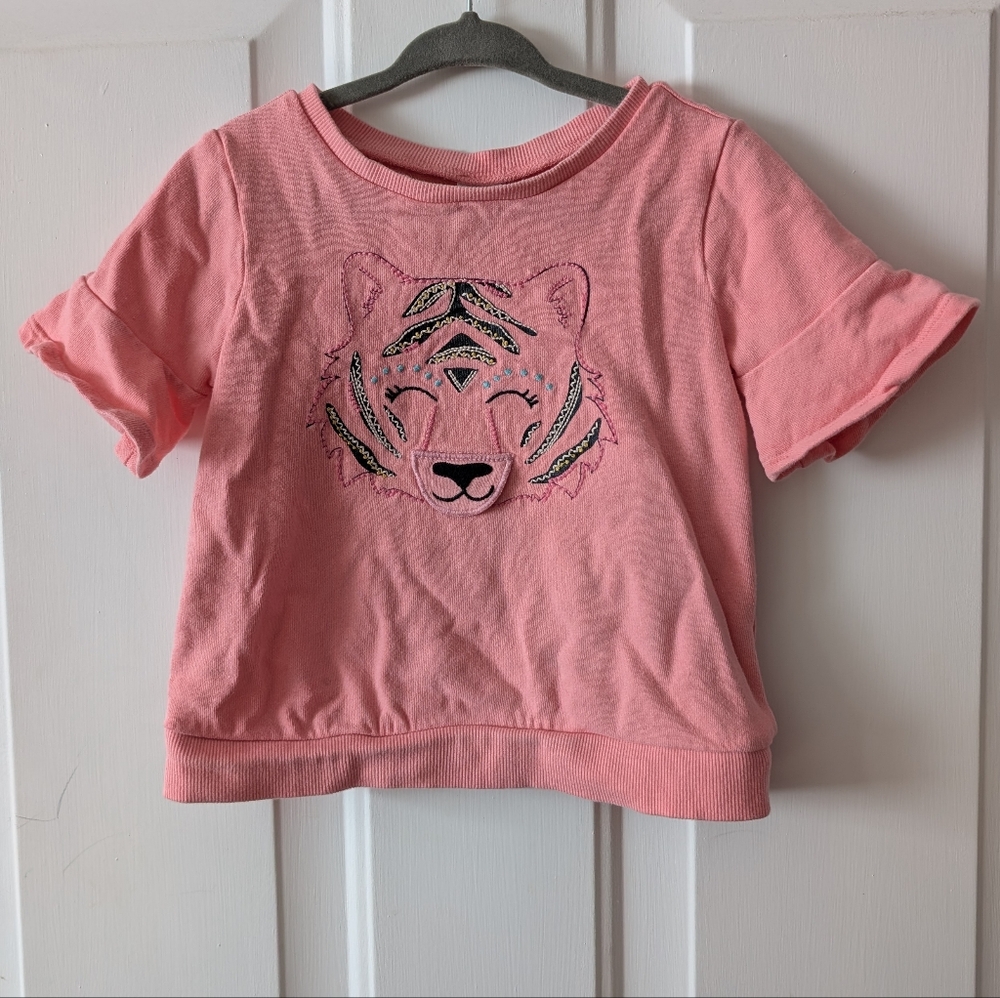 GAP Pink Short Sleeve Tee with Tiger Graphic